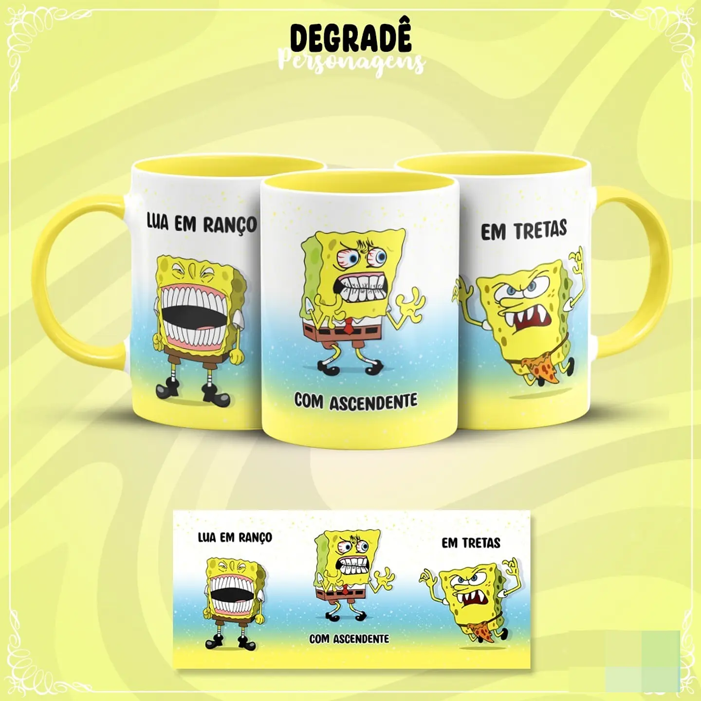 30 Artes para Caneca  Personagens Degradê em Jpg 6
