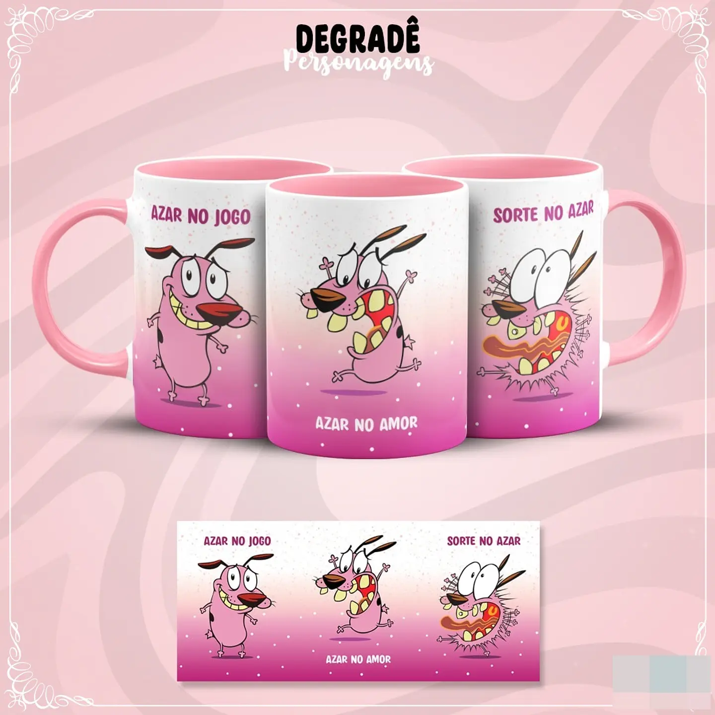 30 Artes para Caneca  Personagens Degradê em Jpg 7