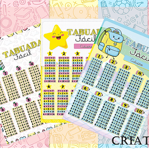 Arquivo Escolar Tabuada Criativa em Jpg