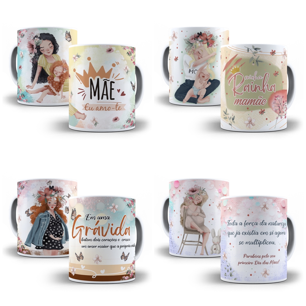 16 Artes Canecas Dia das Mãe Arquivos em CorelDraw 2