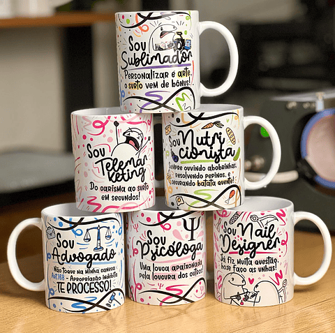 50 Artes para Caneca Profissões Flork  e Outras em Jpg