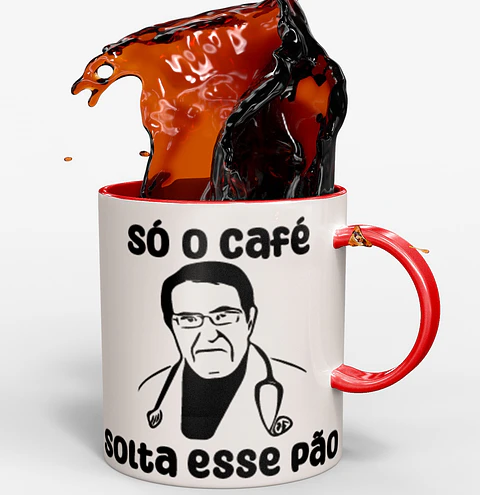 Arte Caneca Só Café Solta Esse Pão Arquivo Png
