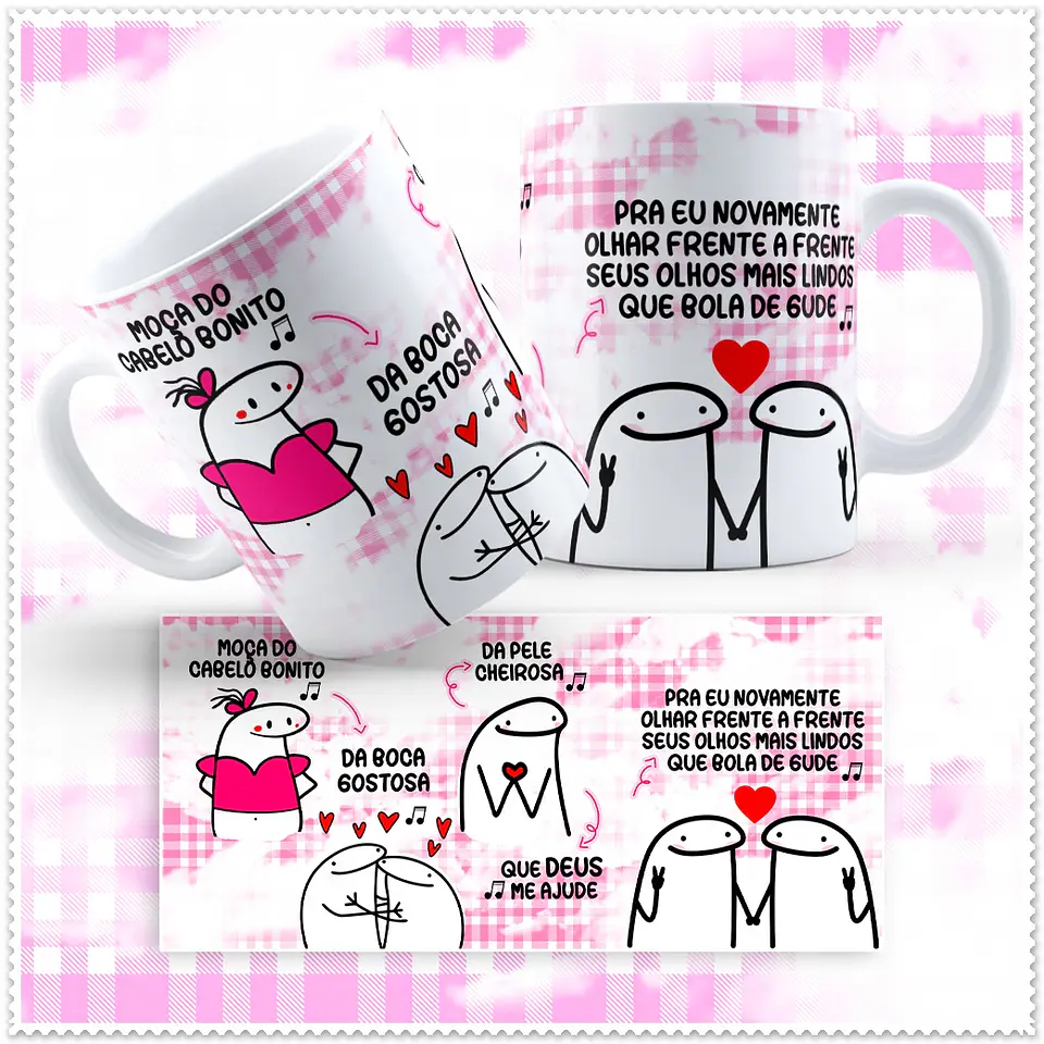 Artes para Caneca Musica Moça do Cabelo Bonito em Jpg 1