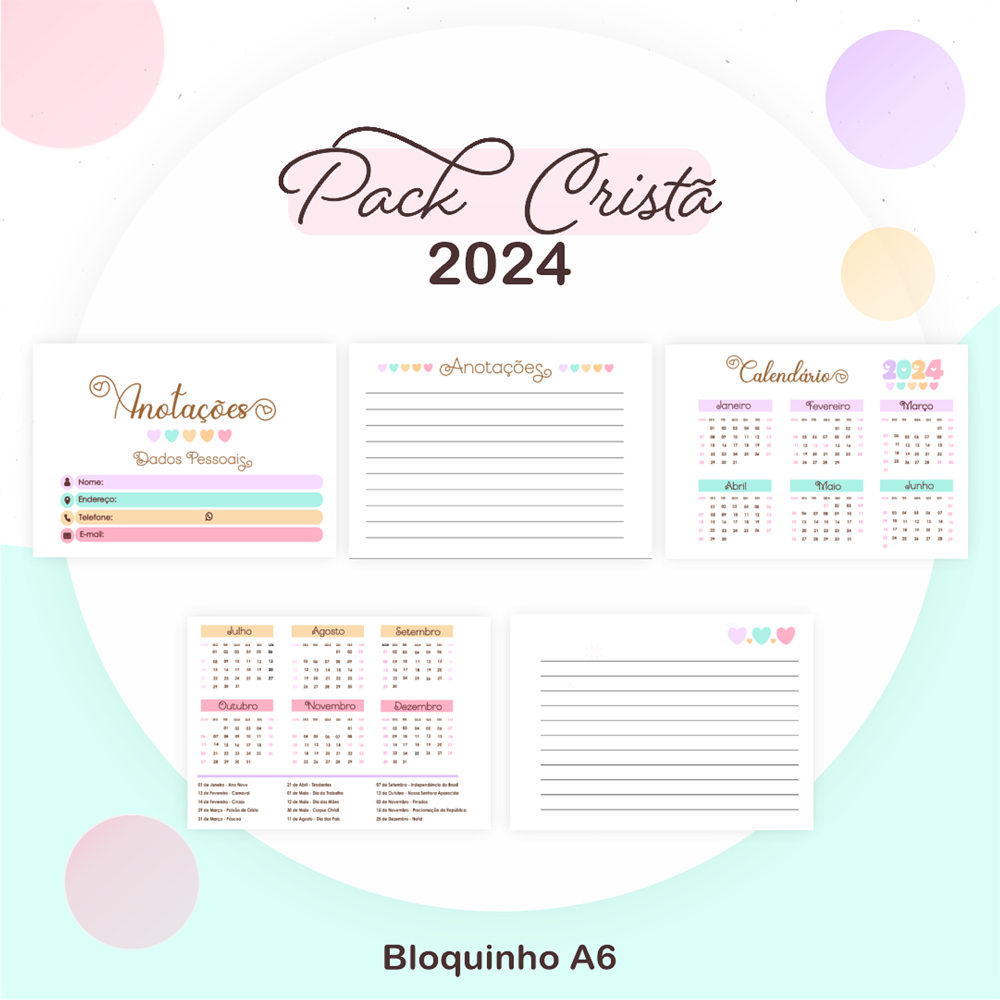 Arquivos Prontos Agenda Caderno 2024 Versículos e Louvores 9