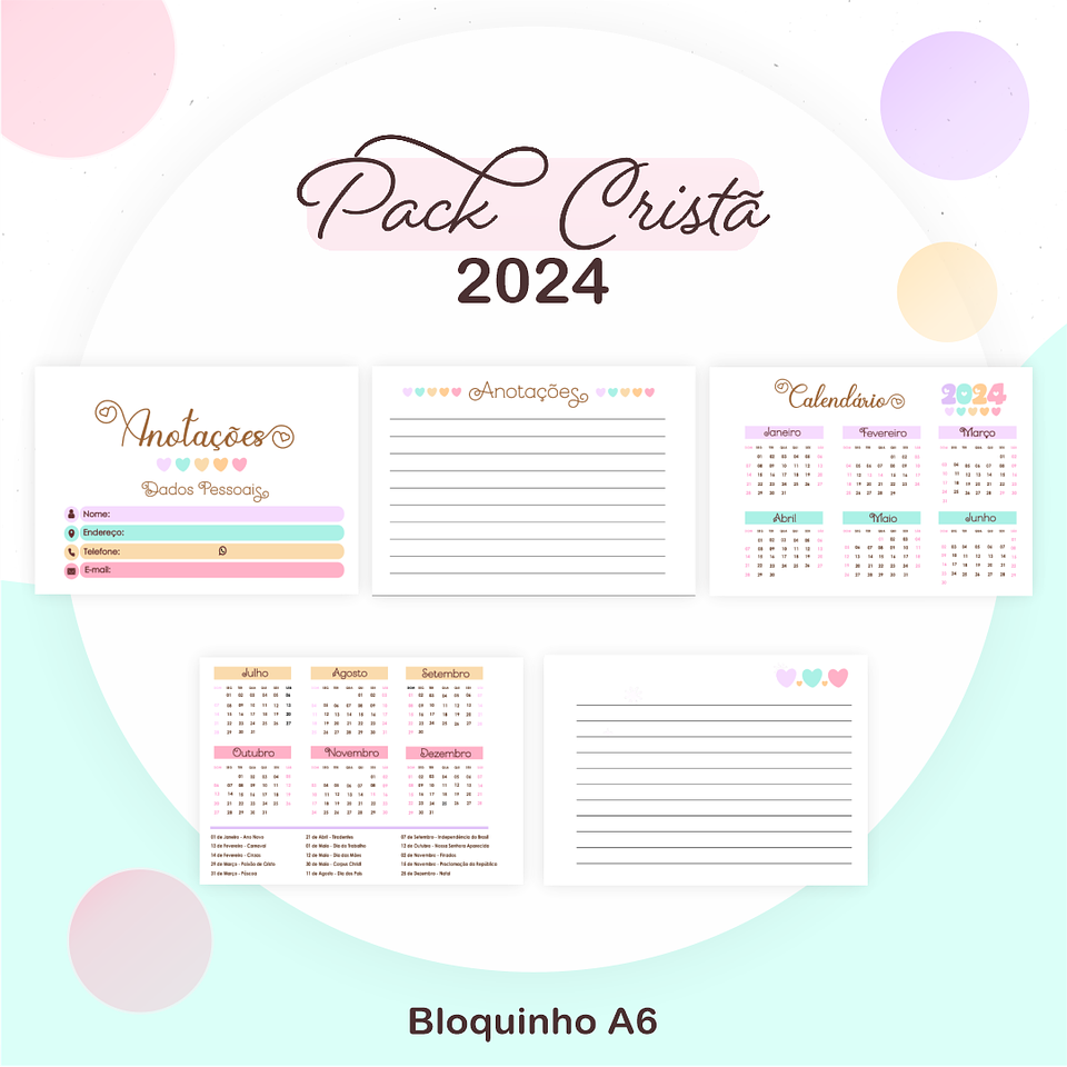 Arquivos Prontos Agenda Caderno 2024 Versículos e Louvores 9