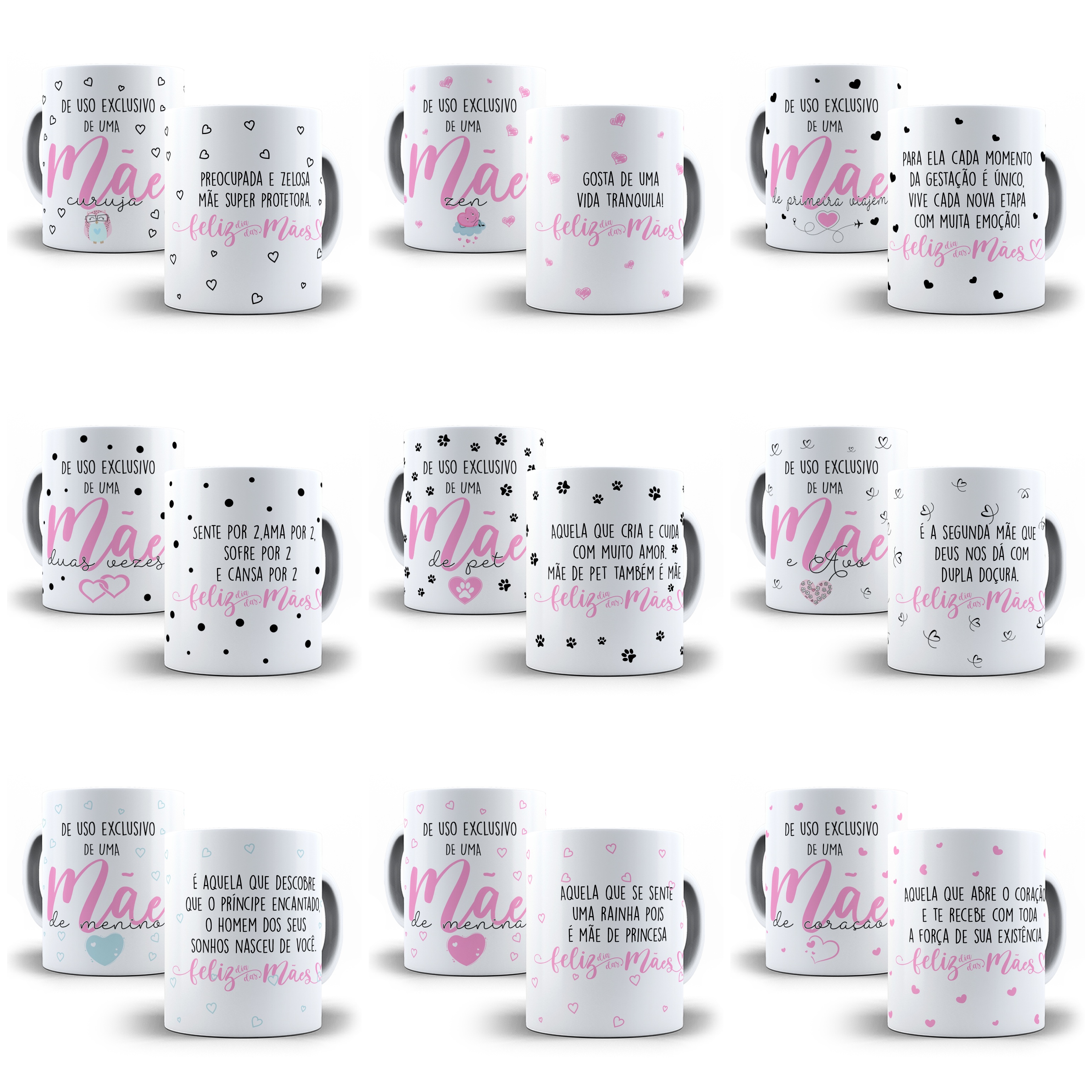 17 Artes Canecas Tipos de Mãe Arquivos em CorelDraw 2