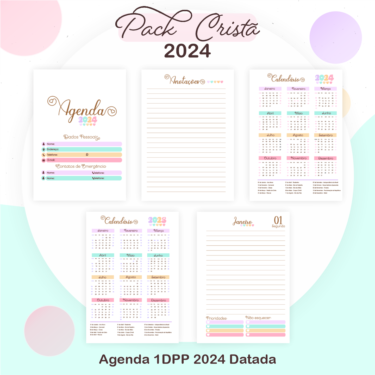 Arquivos Prontos Agenda Caderno 2024 Versículos e Louvores 10