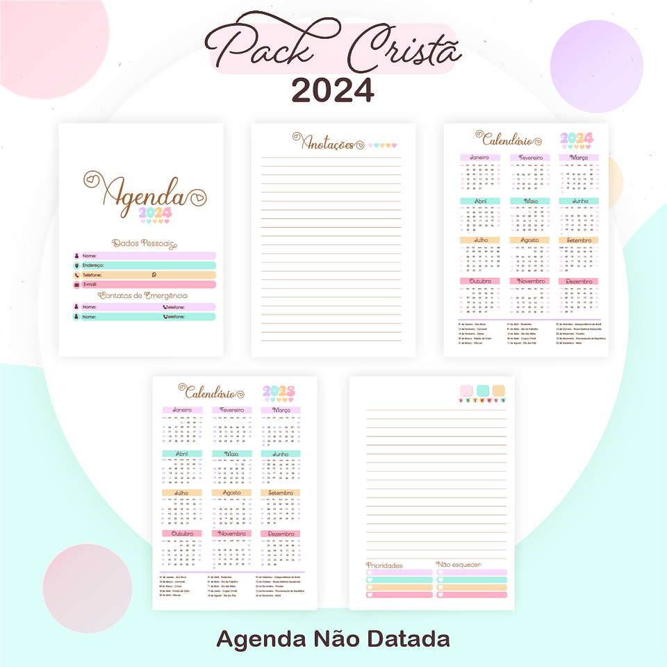 Arquivos Prontos Agenda Caderno 2024 Versículos e Louvores 11