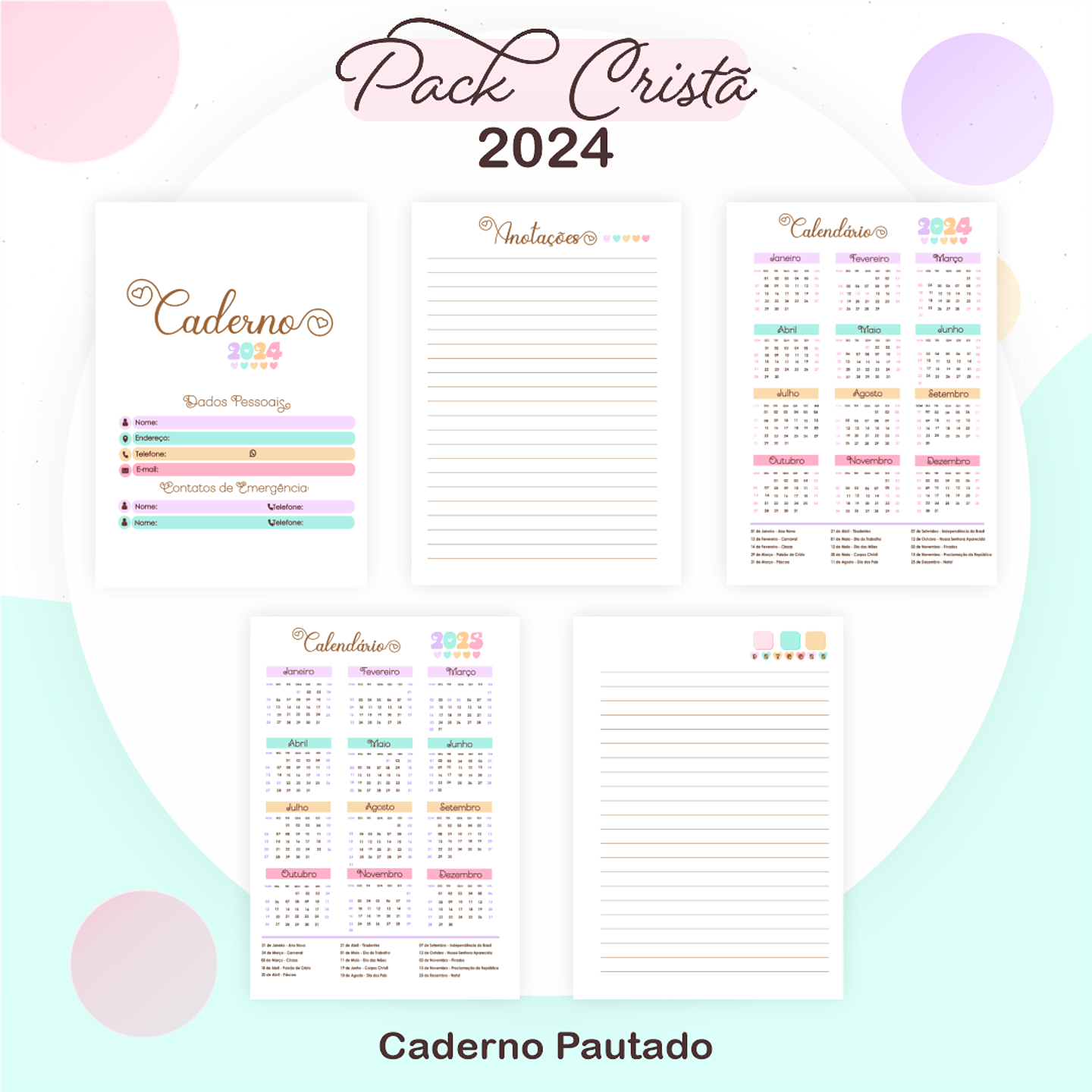 Arquivos Prontos Agenda Caderno 2024 Versículos e Louvores 12