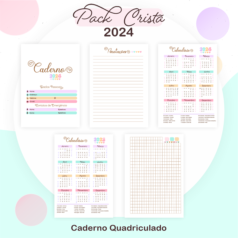 Arquivos Prontos Agenda Caderno 2024 Versículos e Louvores 13