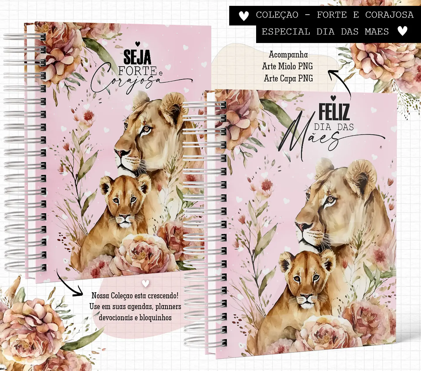 Arquivos Caderno A5 Seja Forte e Corajosa e Outras 2024 em Pdf 3