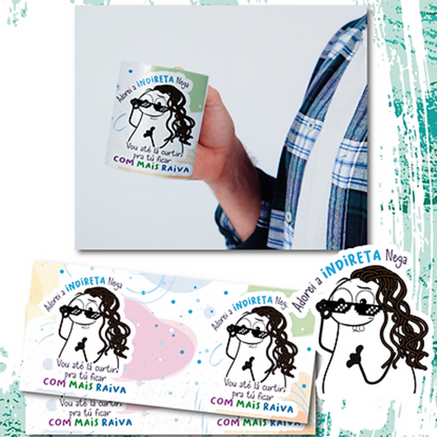 Arte Caneca Adorei a indireta Nega vou até lá curtir pra tu ficar com mais raiva Png 1