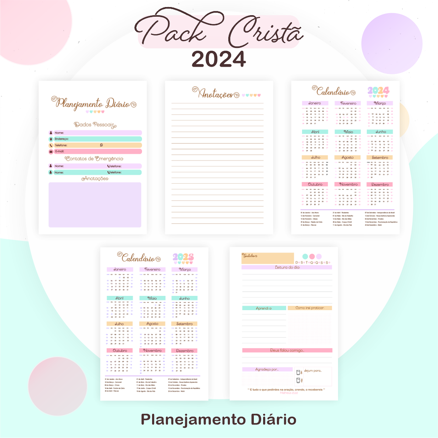 Arquivos Prontos Agenda Caderno 2024 Versículos e Louvores 17