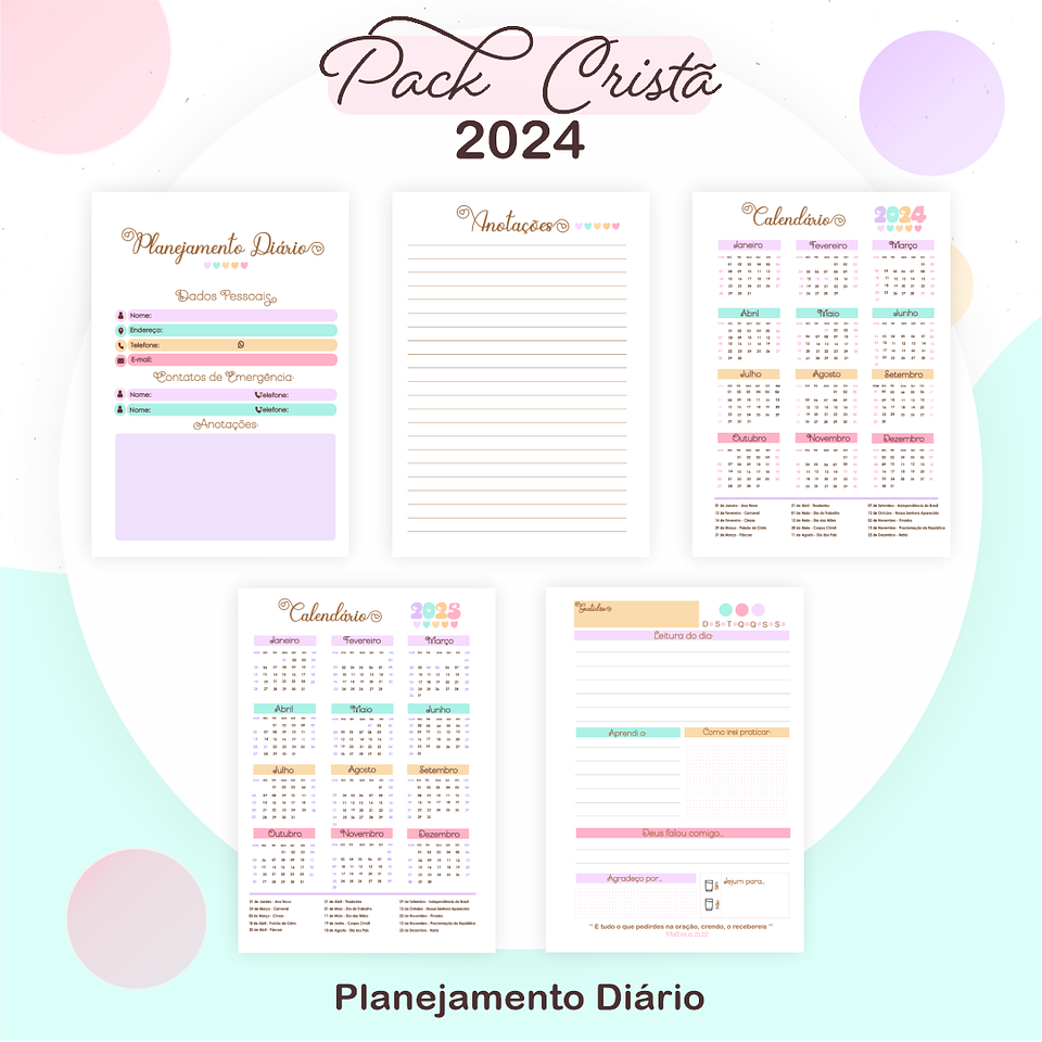 Arquivos Prontos Agenda Caderno 2024 Versículos e Louvores 17