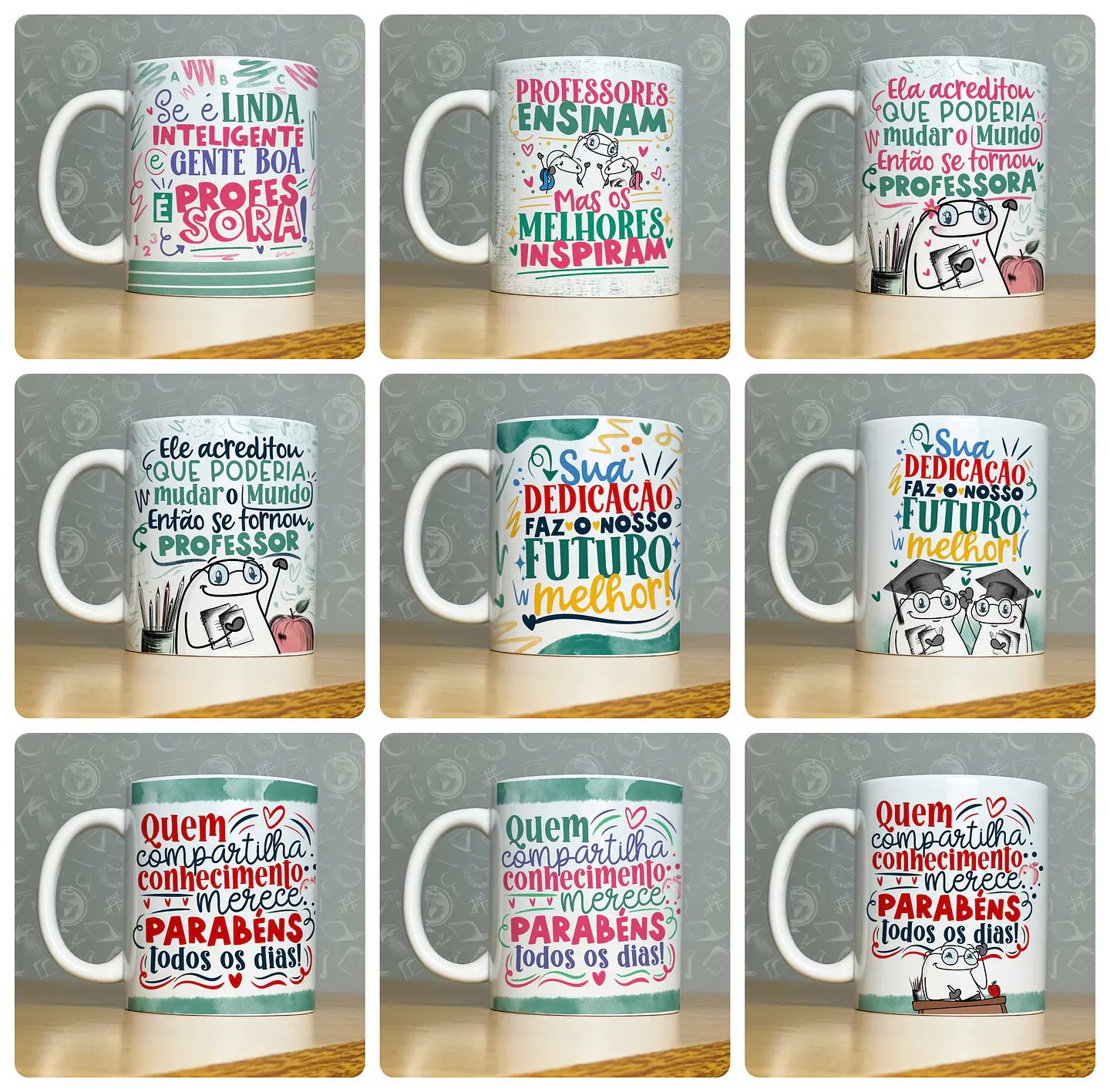 52 Artes para Caneca Dia do Professor - Kit Digital Dia dos Professores Arquivos Png 2
