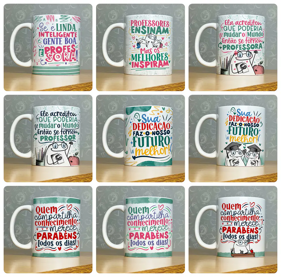 52 Artes para Caneca Dia do Professor - Kit Digital Dia dos Professores Arquivos Png 2