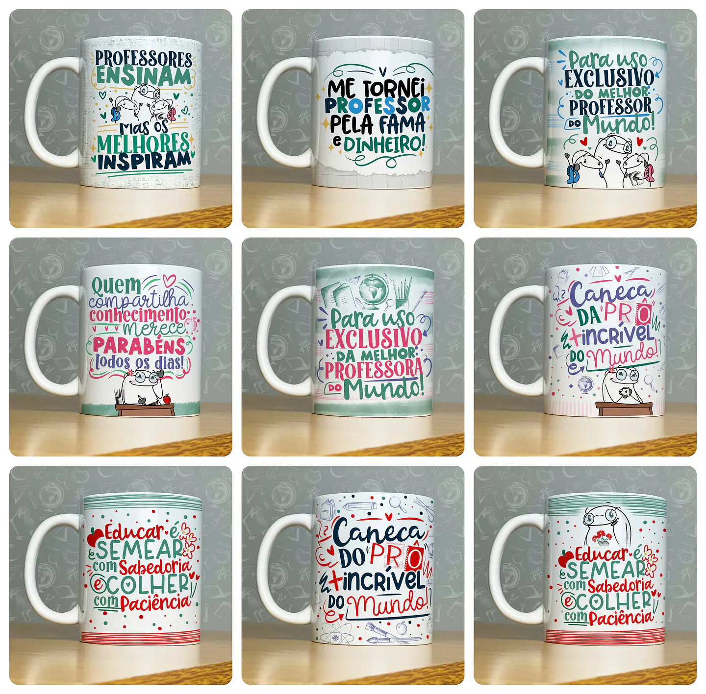 52 Artes para Caneca Dia do Professor - Kit Digital Dia dos Professores Arquivos Png 3