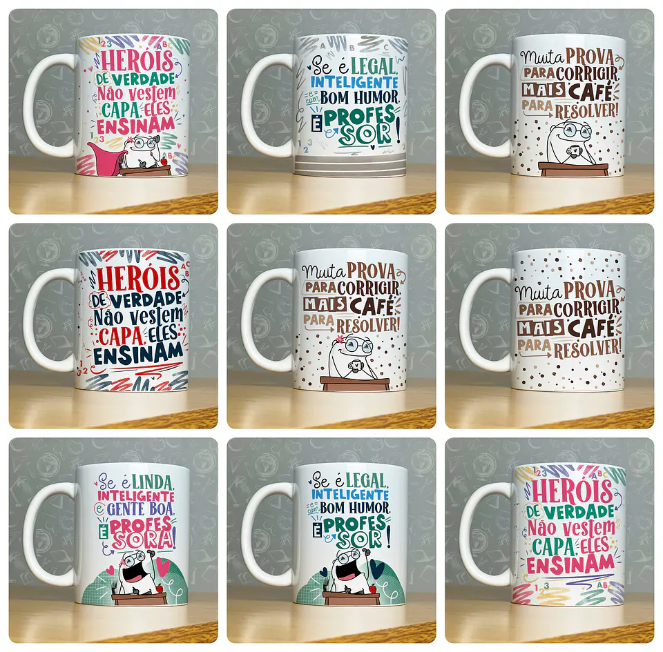 52 Artes para Caneca Dia do Professor - Kit Digital Dia dos Professores Arquivos Png 4