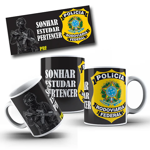 Arte Caneca Policia Federal Arquivo Corel Draw