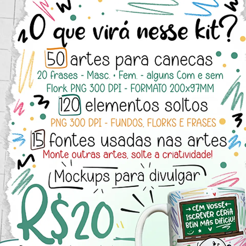 52 Artes para Caneca Dia do Professor - Kit Digital Dia dos Professores Arquivos Png 7