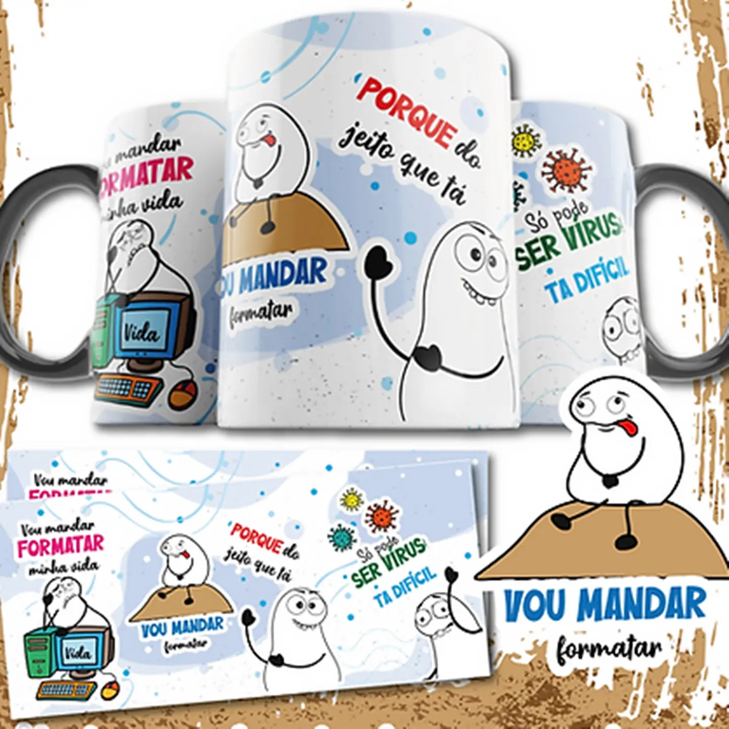 Arte Caneca Vou mandar formatar minha vida vou mandar formatar Png 3
