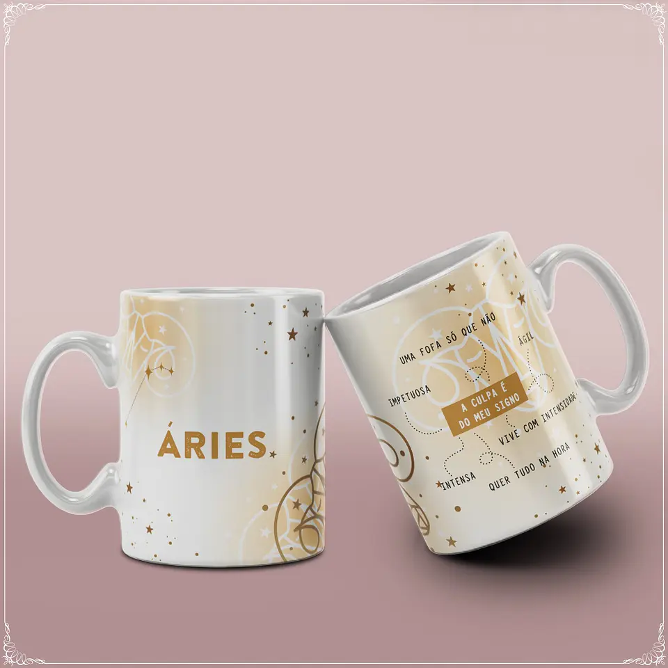 12 Artes para Caneca a Culpa é do Meu Signo em Corel Draw 9