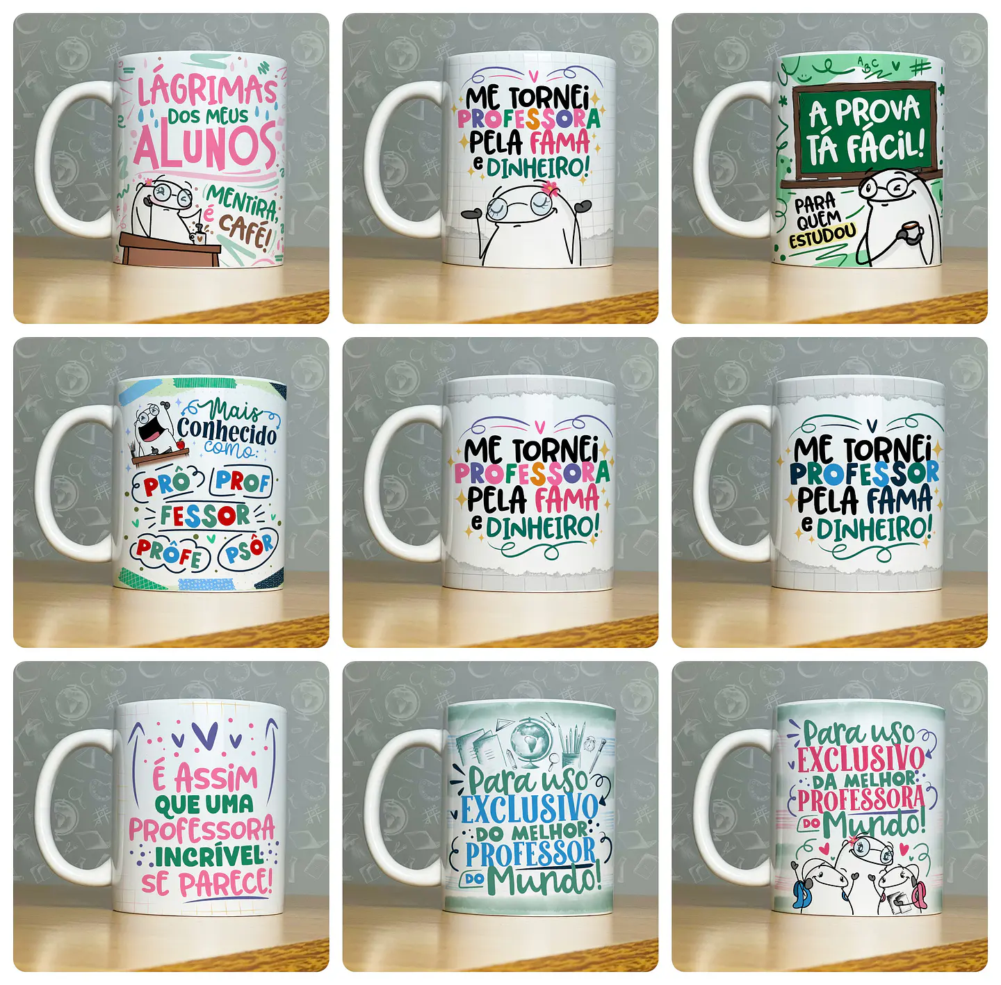 52 Artes para Caneca Dia do Professor - Kit Digital Dia dos Professores Arquivos Png 8