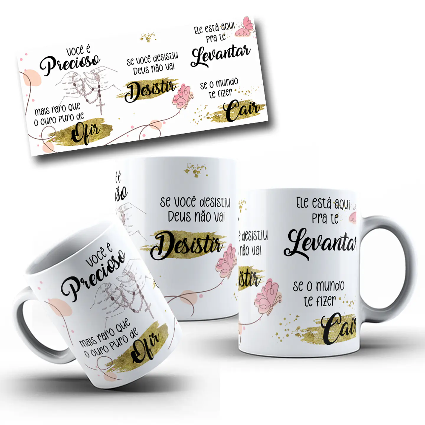 10 Artes Canecas Fé Hinos Religião Frases em Corel Draw 7