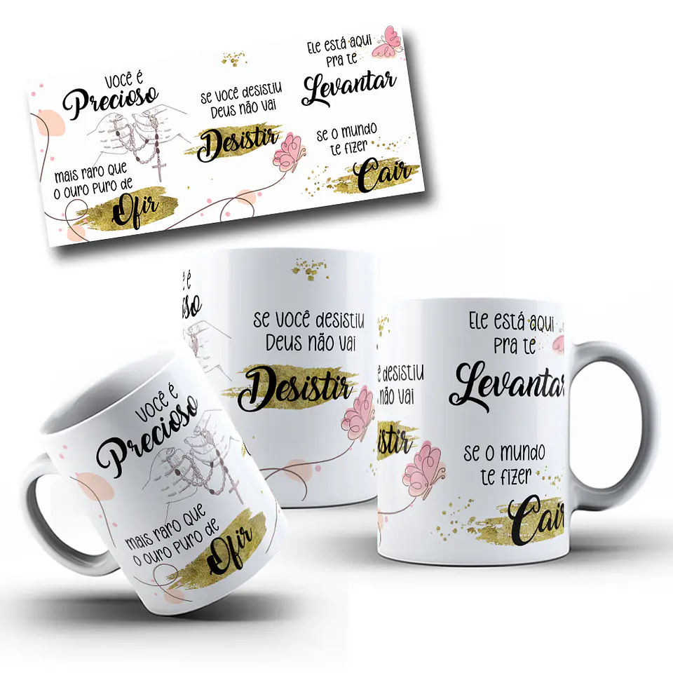 10 Artes Canecas Fé Hinos Religião Frases em Corel Draw 7