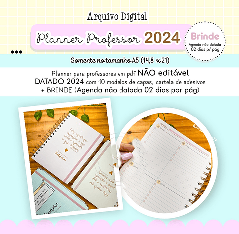 Arquivos Agenda Planner Professor + Agenda 02 Dias