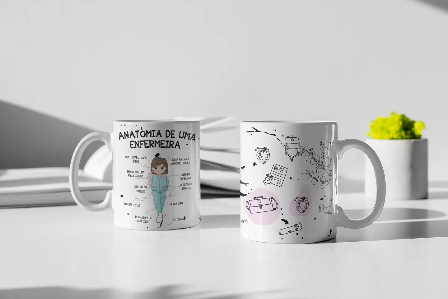 Arte Caneca Anatomia de uma Enfermeira Arquivo Digital 2