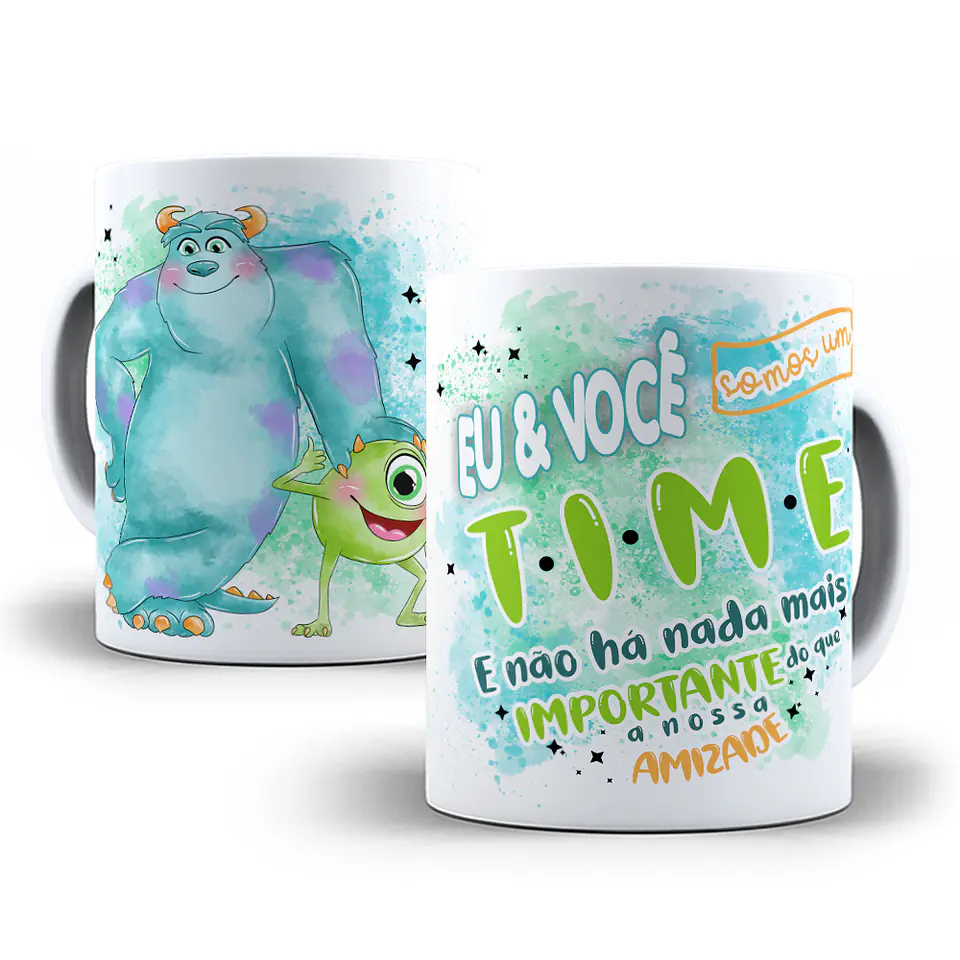 12 Artes para Caneca Amizade Personagens em Corel Draw 6
