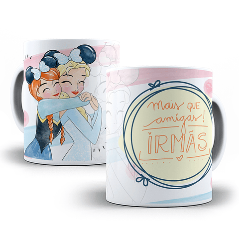 12 Artes para Caneca Amizade Personagens em Corel Draw