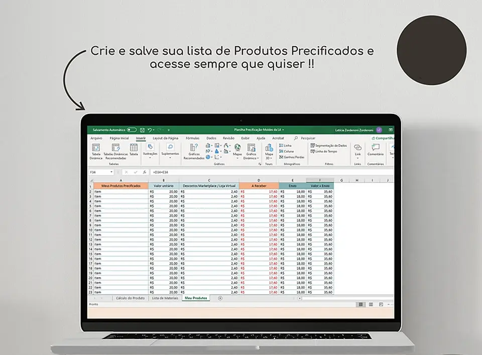 Arquivo Planilha Preço Certo para Precificação em Excel  2