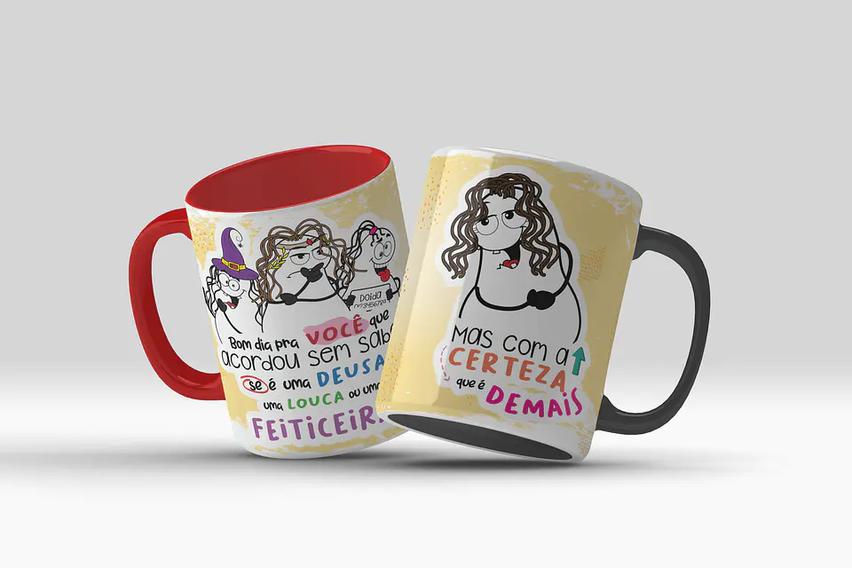 Arte Caneca Bom dia pra você que acordou sem saber se é uma deusa, uma louca ou uma feiticeira 2