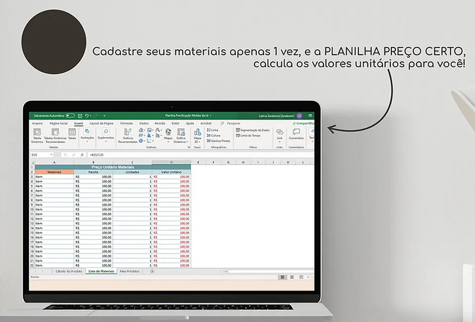 Arquivo Planilha Preço Certo para Precificação em Excel  4