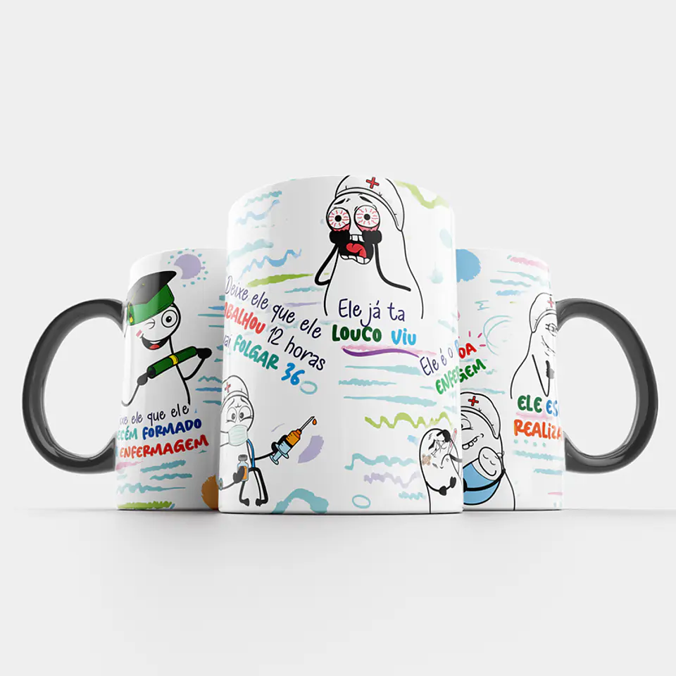 Arte Caneca Deixe ele que ele é recém formado em enfermagem - Versão Masculina Png 2