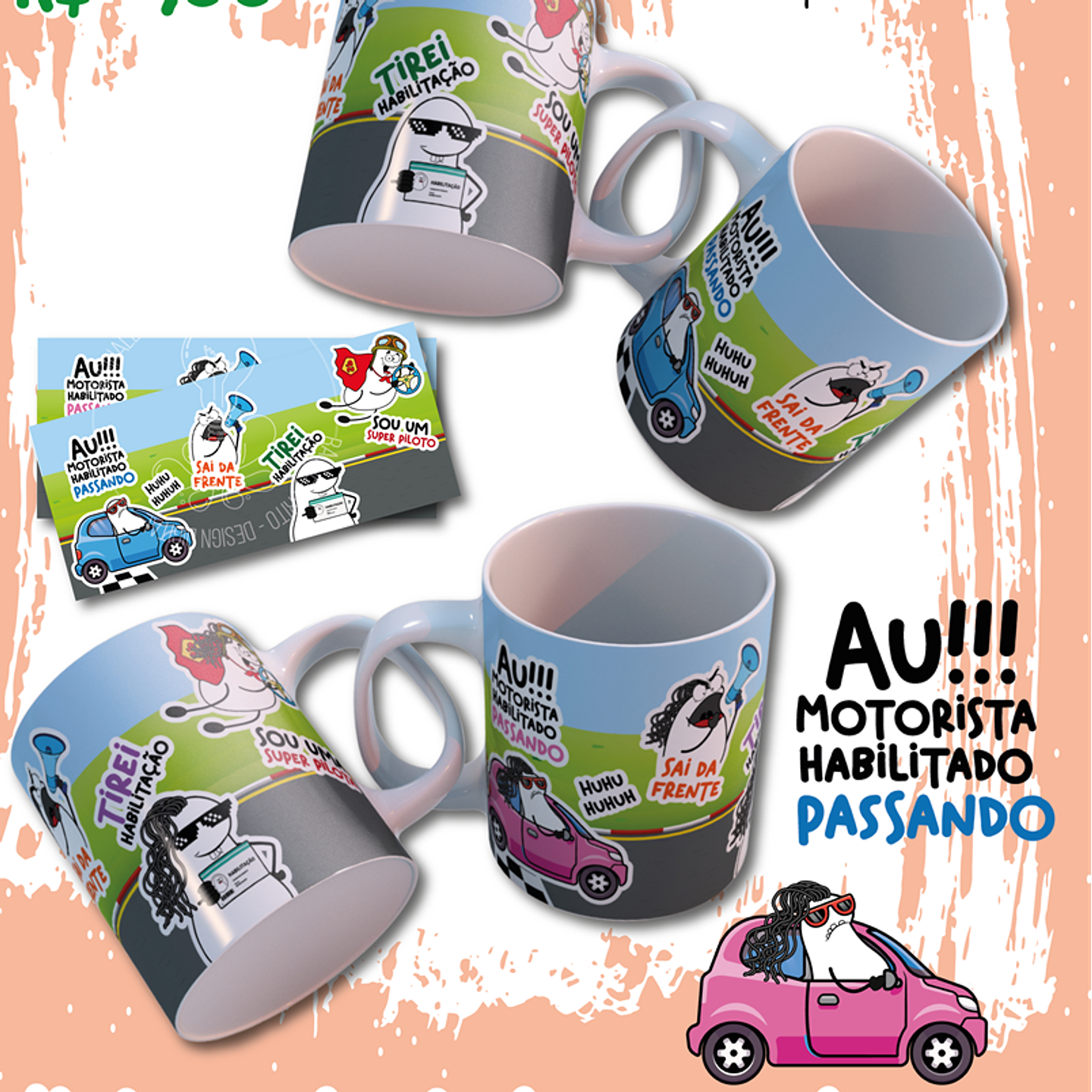 2 Arte Caneca Motorista Habilitado Arquivos Png 2