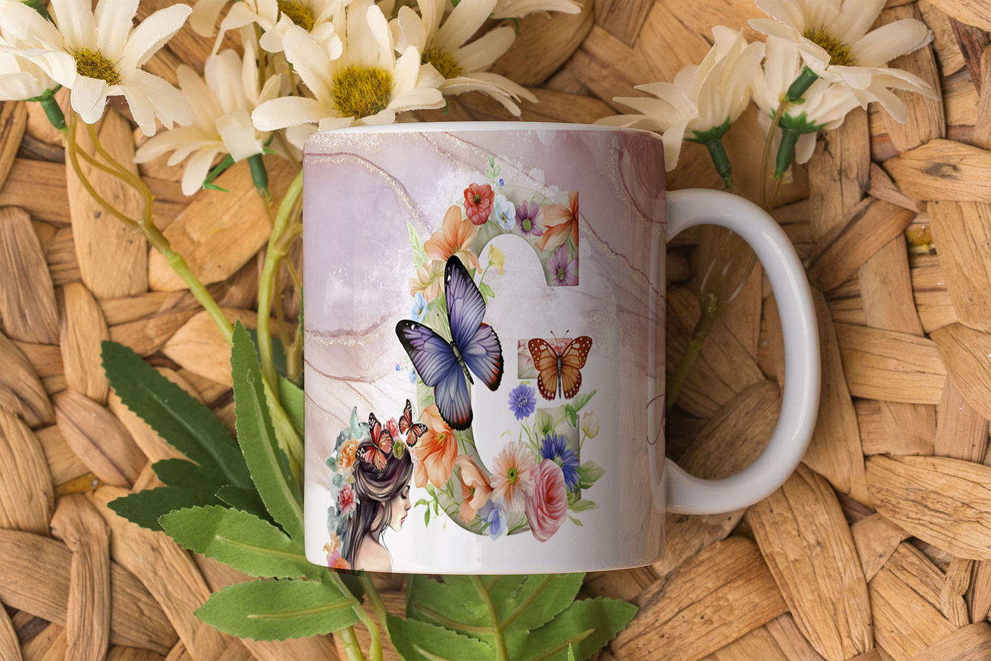 26 Artes Caneca Alfabeto Borboleta em Corel Draw  4