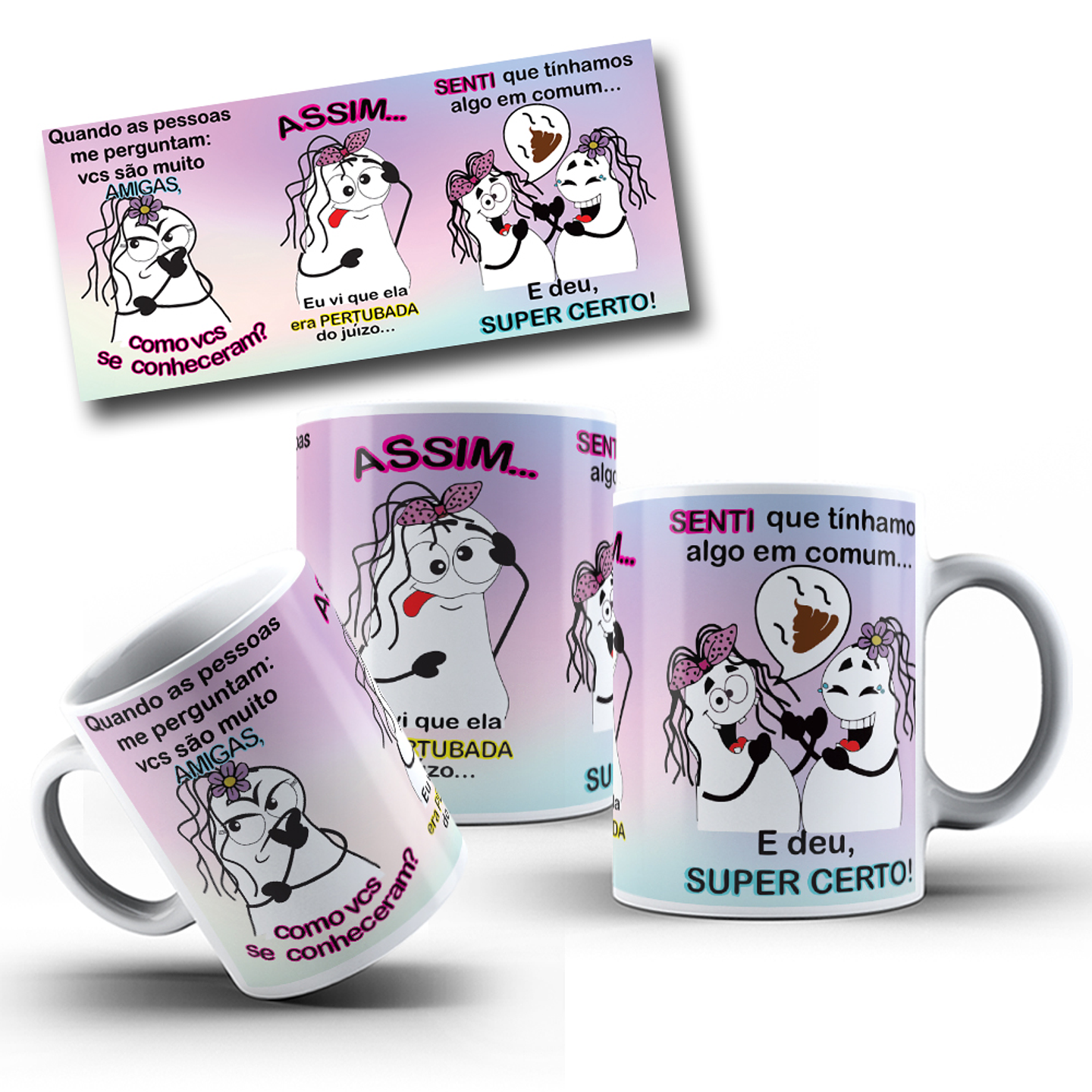 Arte Caneca Quando as Pessoas me Perguntam Vocês São Muito Amigas Arquivo Png 1