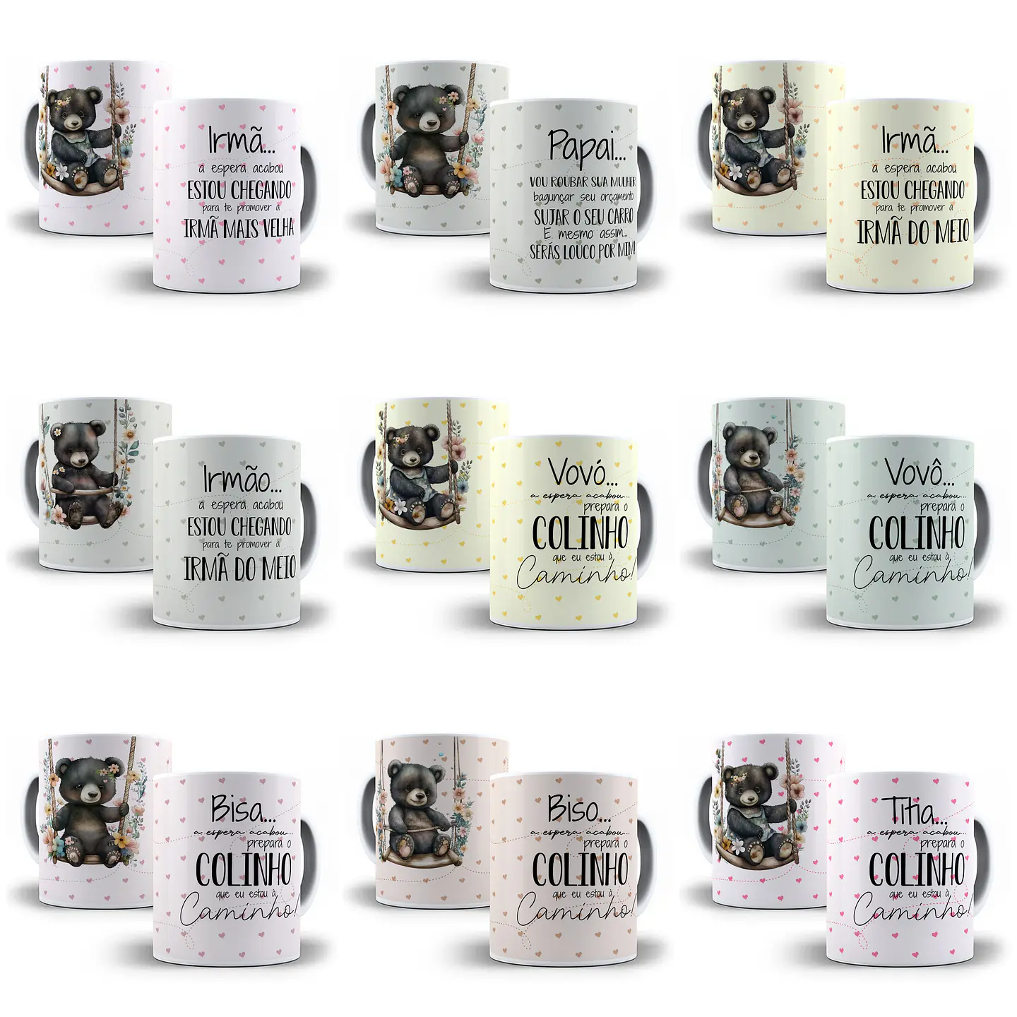 11 Artes Caneca Ursinhos Cheguei em CorelDraw 1