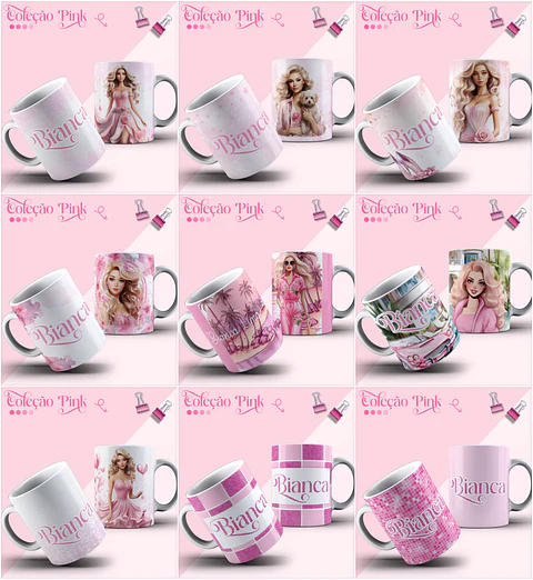15 Artes para Caneca Barbie em Corel Draw