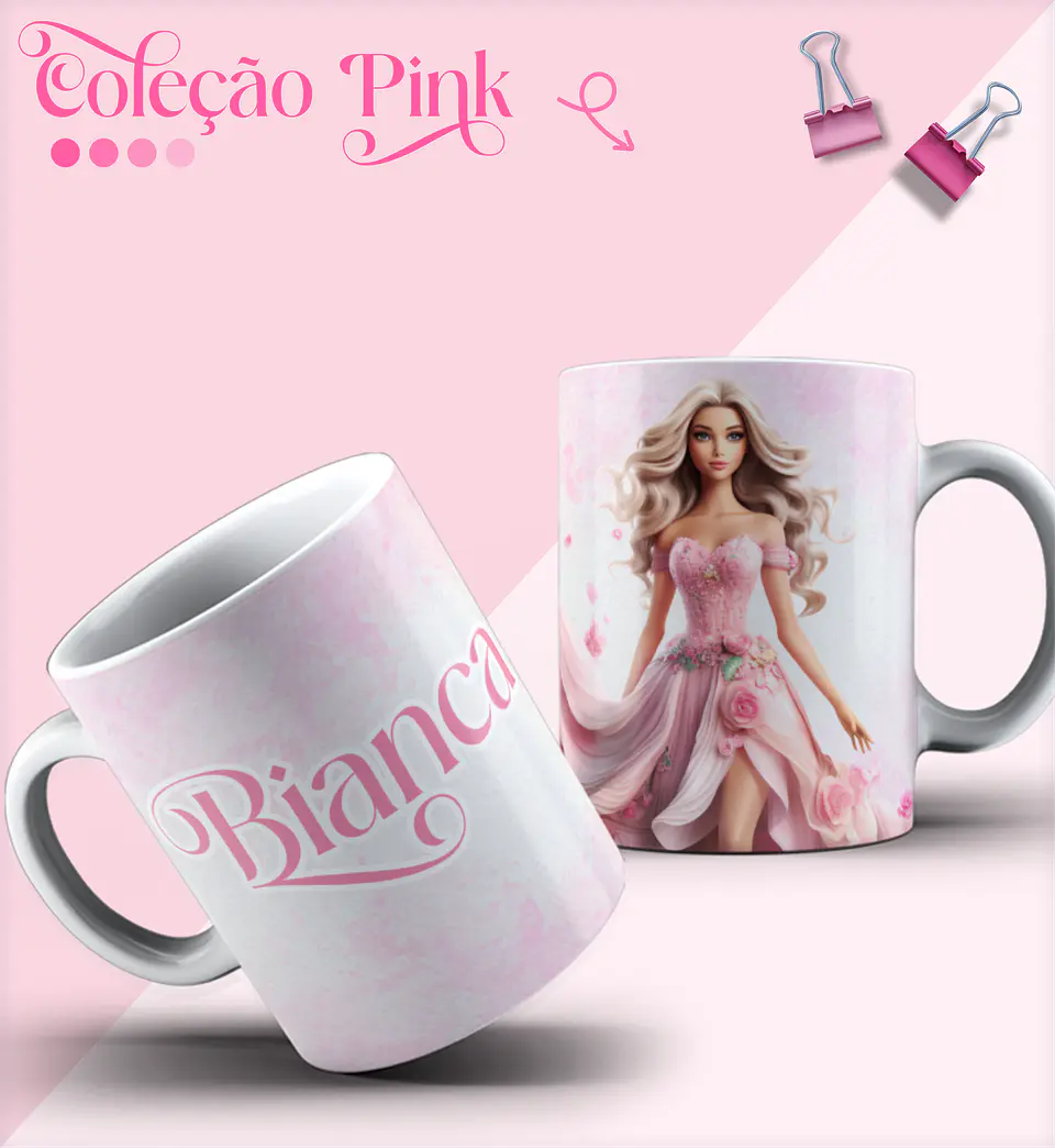 15 Artes para Caneca Barbie em Corel Draw 2