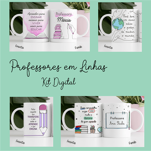 20 Artes Caneca Dia dos Professores em Linhas Jpg