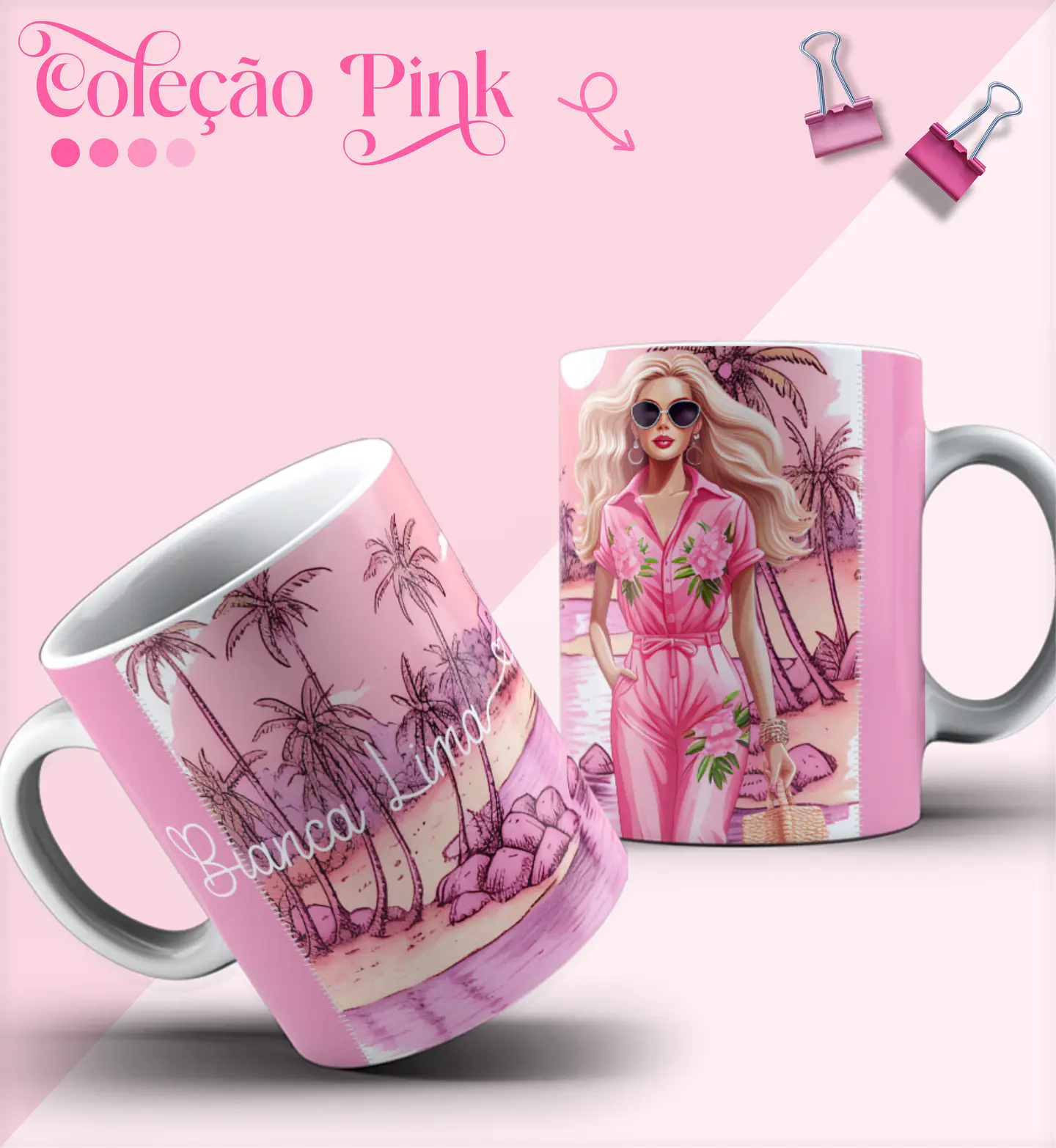 15 Artes para Caneca Barbie em Corel Draw 4