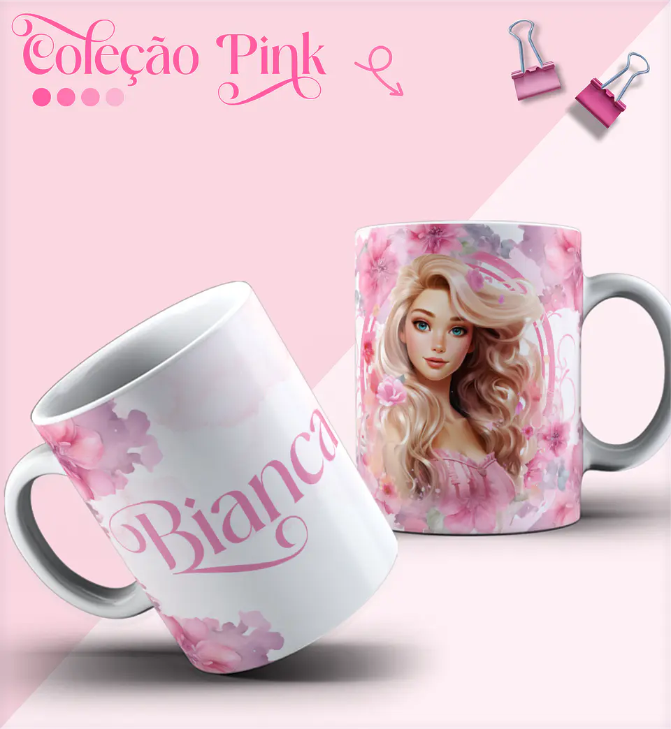 15 Artes para Caneca Barbie em Corel Draw 5