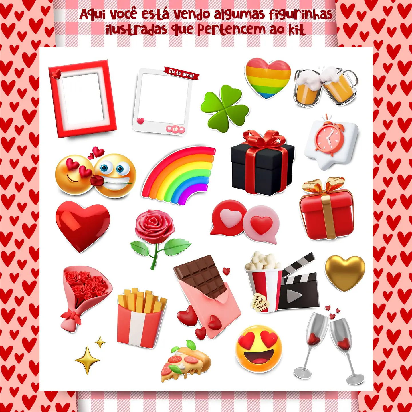 Kit Digital Dia dos Namorados em Png 5