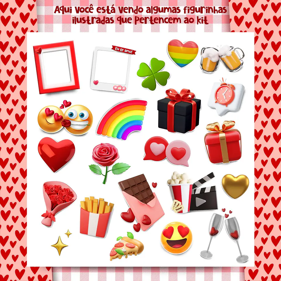 Kit Digital Dia dos Namorados em Png 5