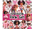 Kit Digital Pink Girls Barbie em Png