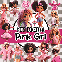 Kit Digital Pink Girls Barbie em Png